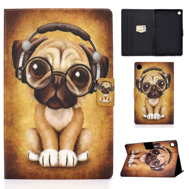 

For Samsung Galaxy Tab A9+ Electric Pressed Colored Drawing Leather Tablet Case with Sleep / Wake-up Function(Dog)