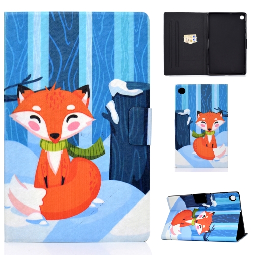 

For Samsung Galaxy Tab A9+ Electric Pressed Colored Drawing Leather Tablet Case with Sleep / Wake-up Function(Fox)