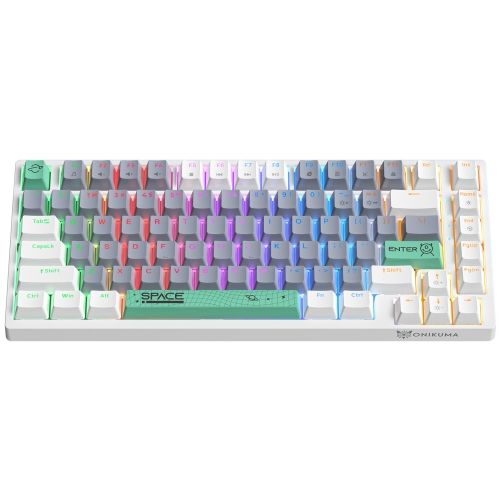 

ONIKUMA G52 82 Keys RGB Lighting Wired Mechanical Keyboard, Type:Brown Switch(White)