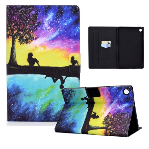 

For Samsung Galaxy Tab A9+ Electric Pressed Colored Drawing Leather Tablet Case with Sleep / Wake-up Function(Starry Sky Reflection)