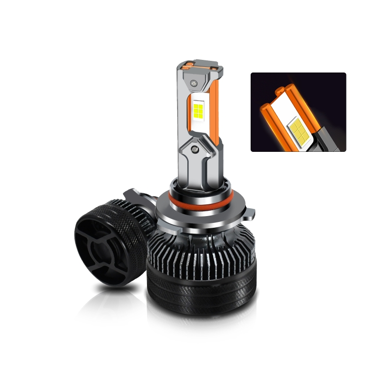 A4 1 ชุด 9005 65W 6000K 7000LM ไฟหน้ารถ LED สามท่อทองแดง (แสงสีขาว)