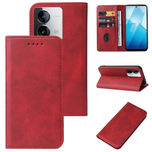 

For vivo iQOO Z8 Magnetic Closure Leather Phone Case(Red)