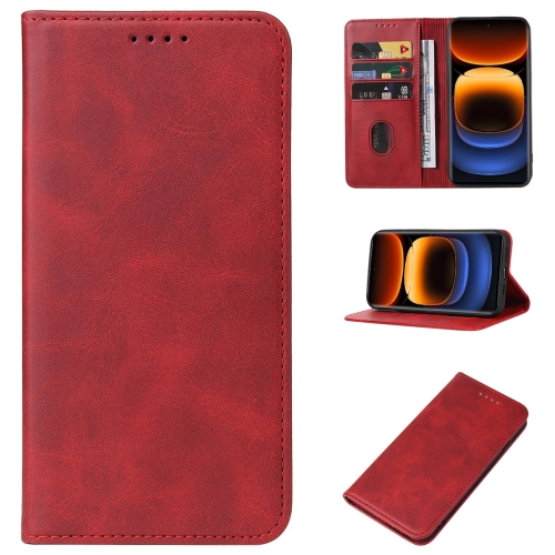 

For vivo iQOO 12 Pro Magnetic Closure Leather Phone Case(Red)
