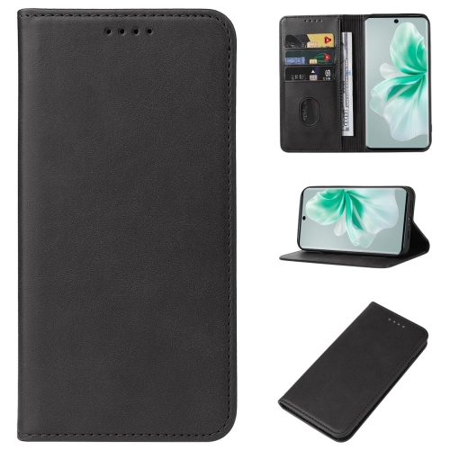 

For vivo S18 Magnetic Closure Leather Phone Case(Black)