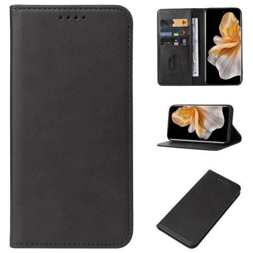 

For vivo S18 Pro Magnetic Closure Leather Phone Case(Black)