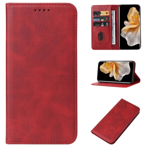 

For vivo S18 Pro Magnetic Closure Leather Phone Case(Red)