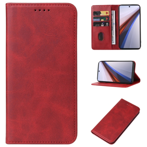 

For vivo iQOO 12 Magnetic Closure Leather Phone Case(Red)