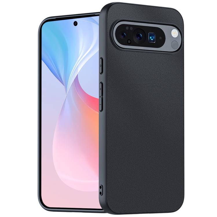 

For Google Pixel 10 / 10 Pro Ultra-thin Plain Skin Leather Phone Case(Black)