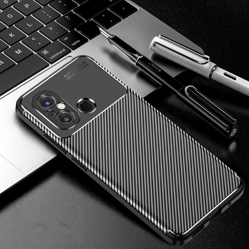 

For Xiaomi Redmi 12C Carbon Fiber Texture Shockproof TPU Phone Case(Black)
