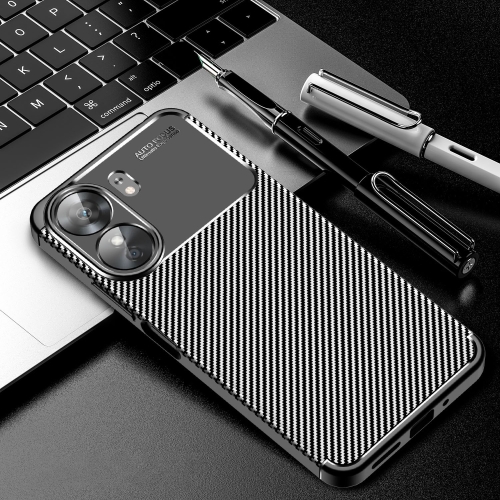 

For Xiaomi Redmi 13C Carbon Fiber Texture Shockproof TPU Phone Case(Black)