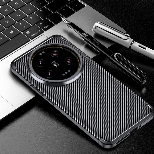 

For Xiaomi 14 Ultra Carbon Fiber Texture Shockproof TPU Phone Case(Black)