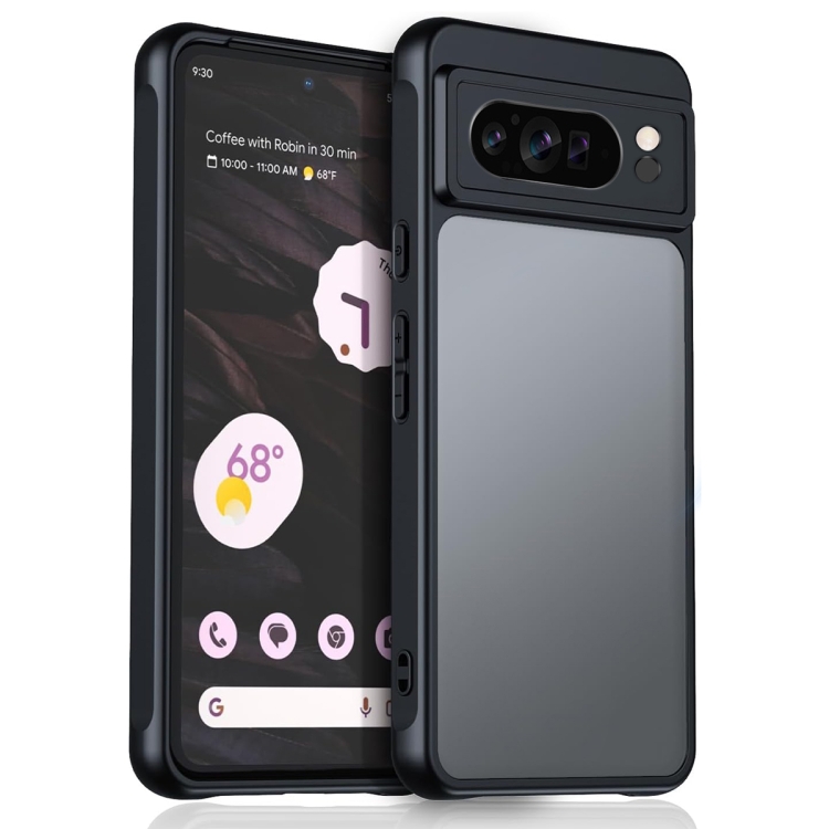 

For Google Pixel 9 Pro Ultra-thin Translucent PC+TPU Phone Case(Black)