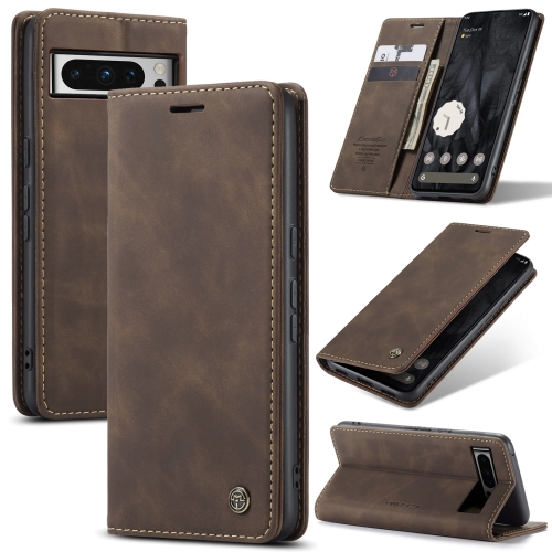 For Google Pixel 8 Pro CaseMe 013 Multifunctional Horizontal Flip Leather Phone Case(Coffee) for samsung galaxy a54 5g 3d painting horizontal flip leather phone case color drop wind chimes