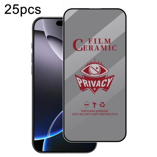 

For iPhone 16 Pro Max 25pcs Full Coverage HD Privacy Ceramic Film