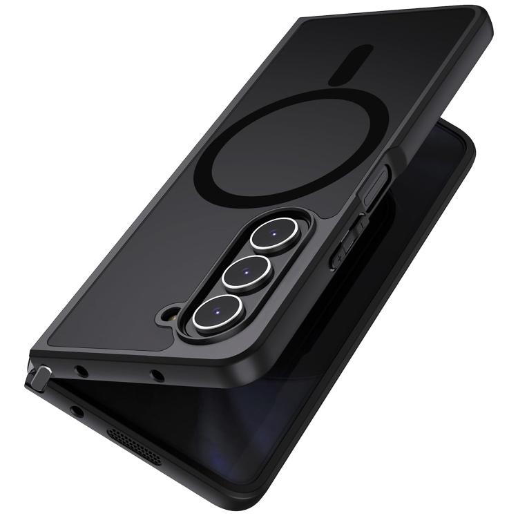 

For Samsung Galaxy Z Fold7 5G MagSafe Ultra-thin Translucent PC+TPU Phone Case(Black)