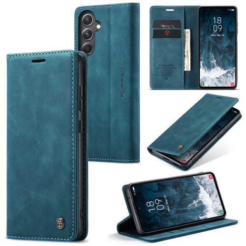 

For Samsung Galaxy S23 FE 5G CaseMe 013 Multifunctional Horizontal Flip Leather Phone Case(Blue)