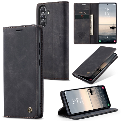 

For Samsung Galaxy S23 FE 5G CaseMe 013 Multifunctional Horizontal Flip Leather Phone Case(Black)