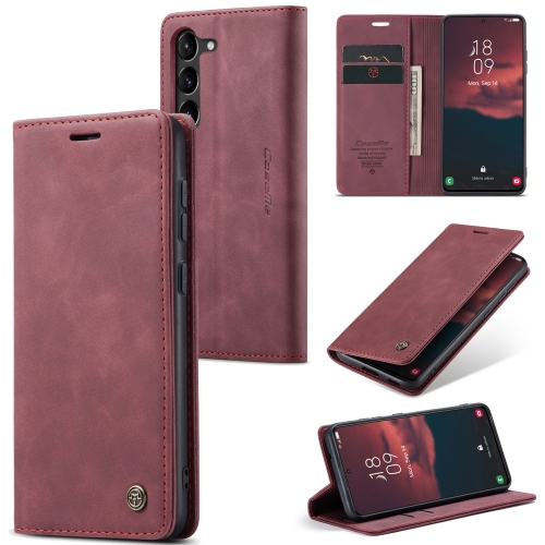 

For Samsung Galaxy S24 5G CaseMe 013 Multifunctional Horizontal Flip Leather Phone Case(Wine Red)