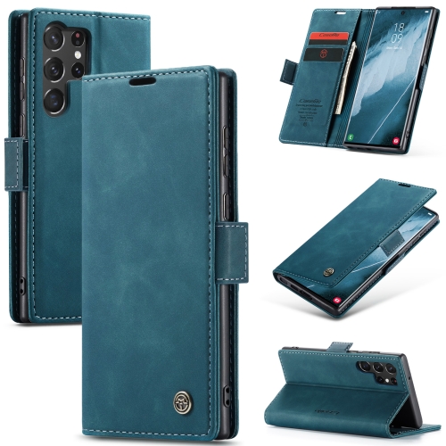 

ForSamsung Galaxy S24 Ultra 5G CaseMe 013 Multifunctional Horizontal Flip Leather Phone Case(Blue)