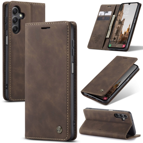 

For Samsung Galaxy A15 5G CaseMe 013 Multifunctional Horizontal Flip Leather Phone Case(Coffee)