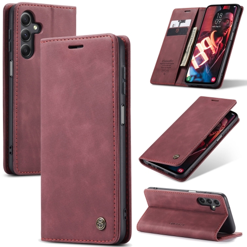 

For Samsung Galaxy A15 5G CaseMe 013 Multifunctional Horizontal Flip Leather Phone Case(Wine Red)