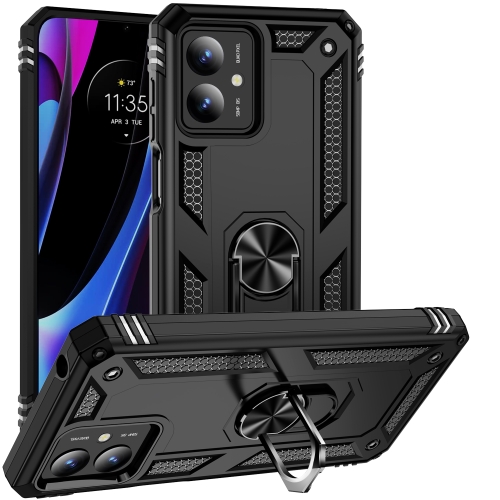 

For Motorola Moto G14 Shockproof TPU + PC Phone Case with Holder(Black)