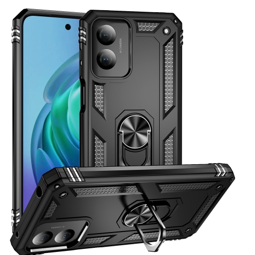 

For Motorola Moto G Play 4G 2024 Shockproof TPU + PC Phone Case with Holder(Black)