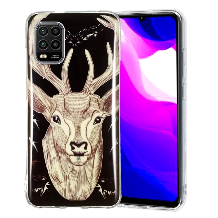

For Xiaomi Mi 10 Lite Luminous TPU Mobile Phone Protective Case(Deer Head)