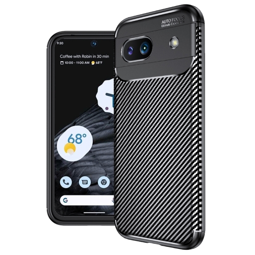 

For Google Pixel 8a Carbon Fiber Texture Shockproof TPU Phone Case(Black)