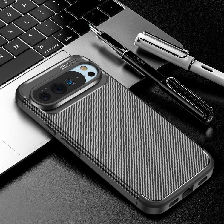 

For Google Pixel 10 Pro XL Carbon Fiber Texture Shockproof TPU Phone Case(Black)