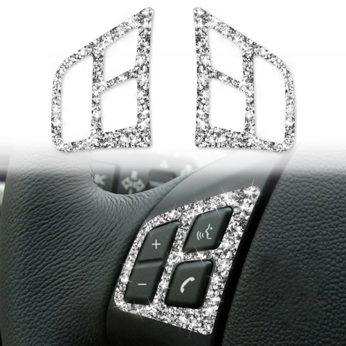 Décoration de Volant de Voiture Bling Bling Accessoires Intérieurs  Autocollant Diamant de Logo de Volant Couverture