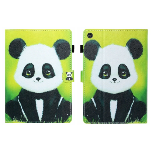 

For Samsung Galaxy Tab A9+ Coloured Drawing Stitching Flip PU Tablet Case with Sleep / Wake-up Function(Panda)