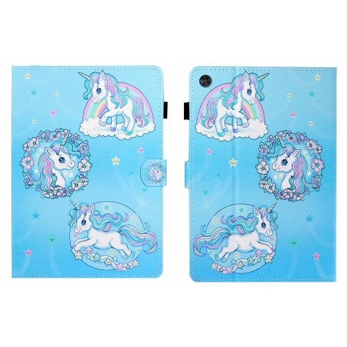 

For Samsung Galaxy Tab A9+ Coloured Drawing Stitching Flip PU Tablet Case with Sleep / Wake-up Function(Unicorn)