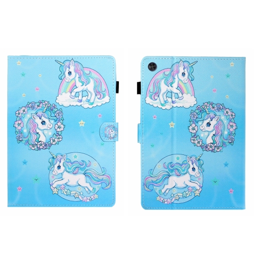 

For Samsung Galaxy Tab A9 Coloured Drawing Stitching Flip PU Tablet Case with Sleep / Wake-up Function(Unicorn)