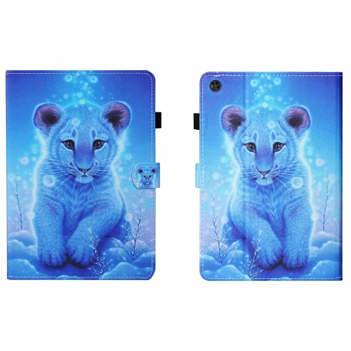 

For Samsung Galaxy Tab A9 Coloured Drawing Stitching Smart Leather Tablet Case with Sleep / Wake-up Function(Little Tiger)