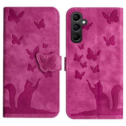 

For Samsung Galaxy S23 FE 5G Butterfly Cat Embossing Flip Leather Phone Case(Pink)