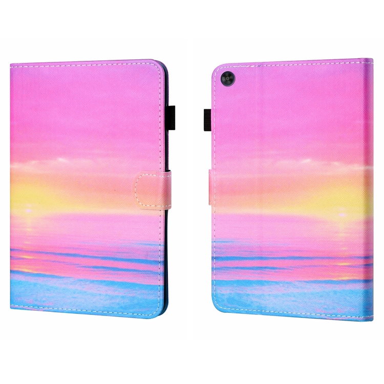 

For Samsung Galaxy Tab A9+ Coloured Drawing Stitching Flip PU Tablet Case with Sleep / Wake-up Function(Sunrise)