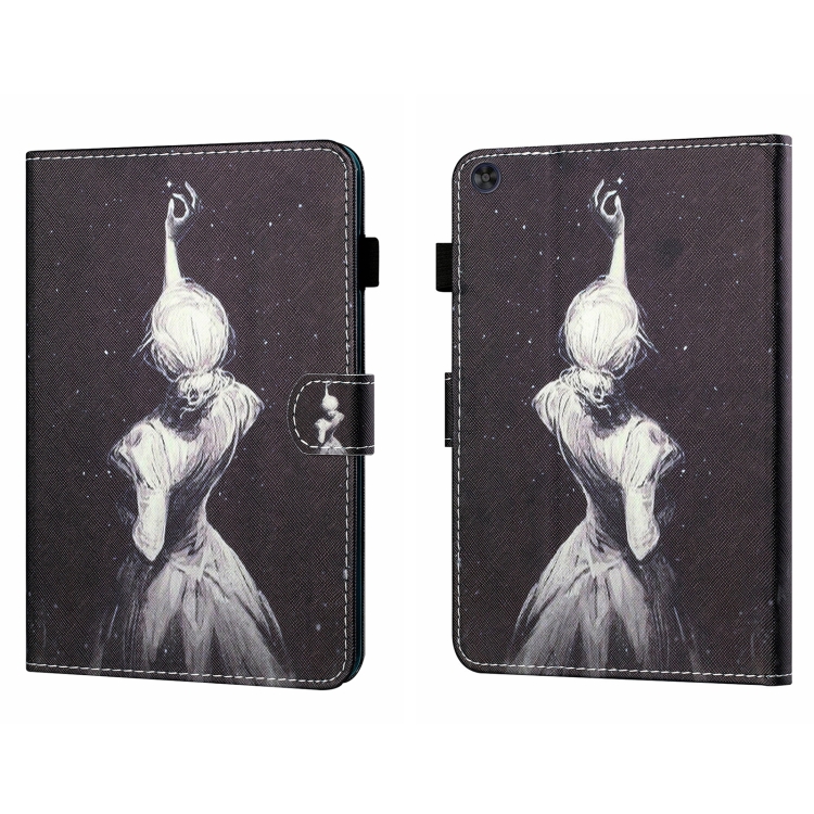 

For Samsung Galaxy Tab A9+ Coloured Drawing Stitching Flip PU Tablet Case with Sleep / Wake-up Function(Star Girl)