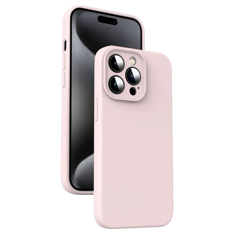

For iPhone 15 Pro Max Microfiber Liquid Silicone Shockproof Phone Case(Pink)