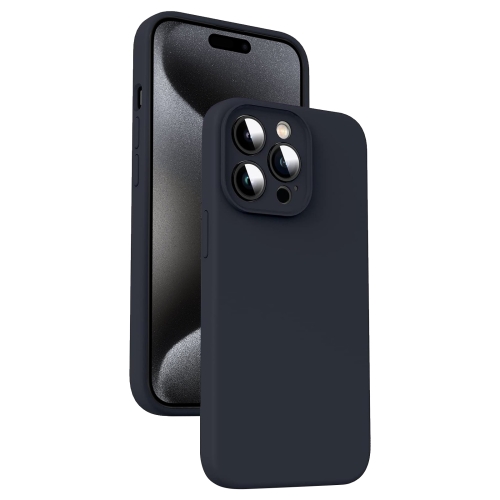 

For iPhone 15 Pro Microfiber Liquid Silicone Shockproof Phone Case(Black)