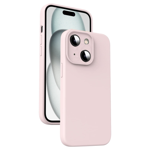 

For iPhone 15 Plus Microfiber Liquid Silicone Shockproof Phone Case(Pink)