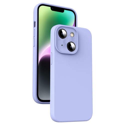 

For iPhone 14 Plus Microfiber Liquid Silicone Shockproof Phone Case(Purple)