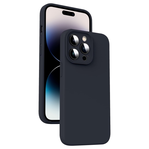 

For iPhone 14 Pro Microfiber Liquid Silicone Shockproof Phone Case(Black)