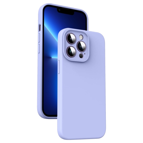 

For iPhone 13 Pro Microfiber Liquid Silicone Shockproof Phone Case(Purple)