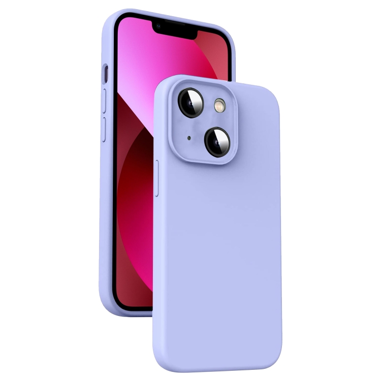 

For iPhone 13 Microfiber Liquid Silicone Shockproof Phone Case(Purple)