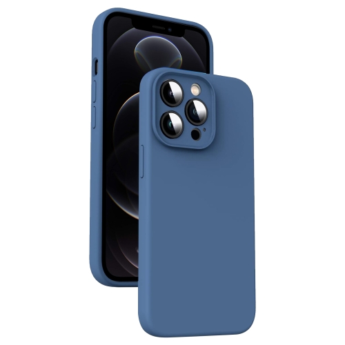 

For iPhone 12 Pro Microfiber Liquid Silicone Shockproof Phone Case(Blue)