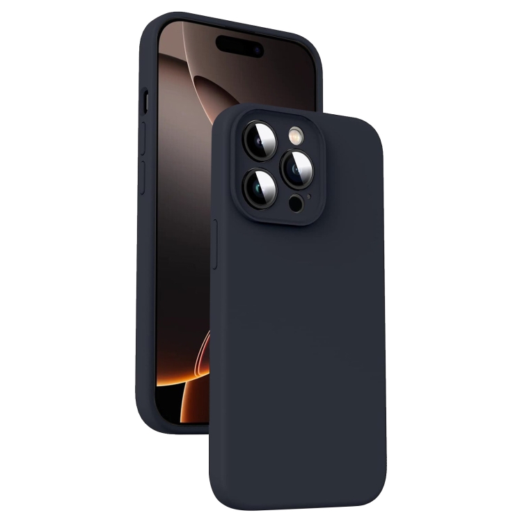 

For iPhone 16 Pro Microfiber Liquid Silicone Shockproof Phone Case(Black)