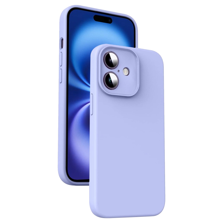 

For iPhone 16 Plus Microfiber Liquid Silicone Shockproof Phone Case(Purple)