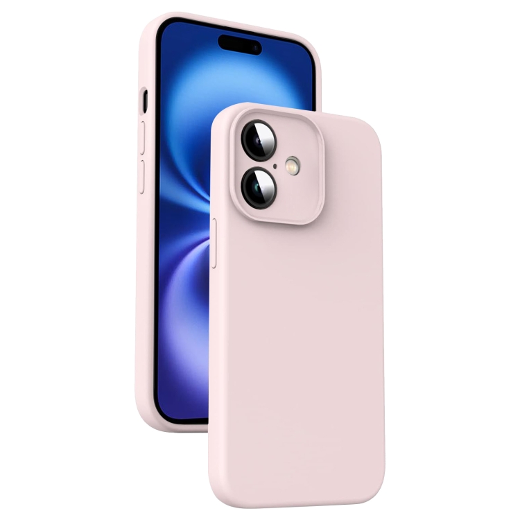 

For iPhone 16 Microfiber Liquid Silicone Shockproof Phone Case(Pink)