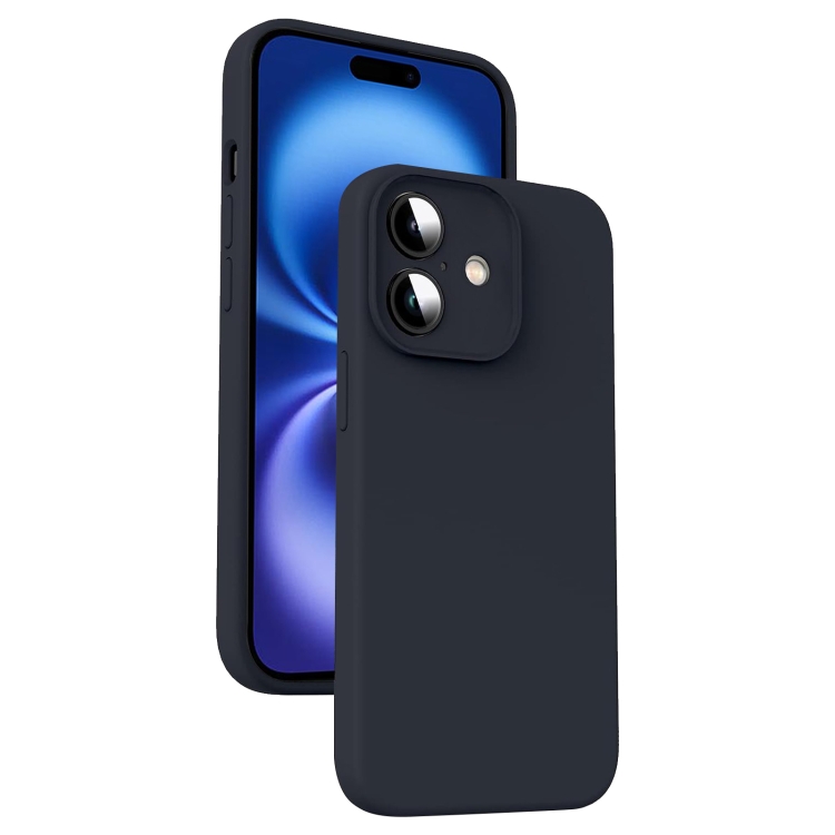 

For iPhone 16 Microfiber Liquid Silicone Shockproof Phone Case(Black)